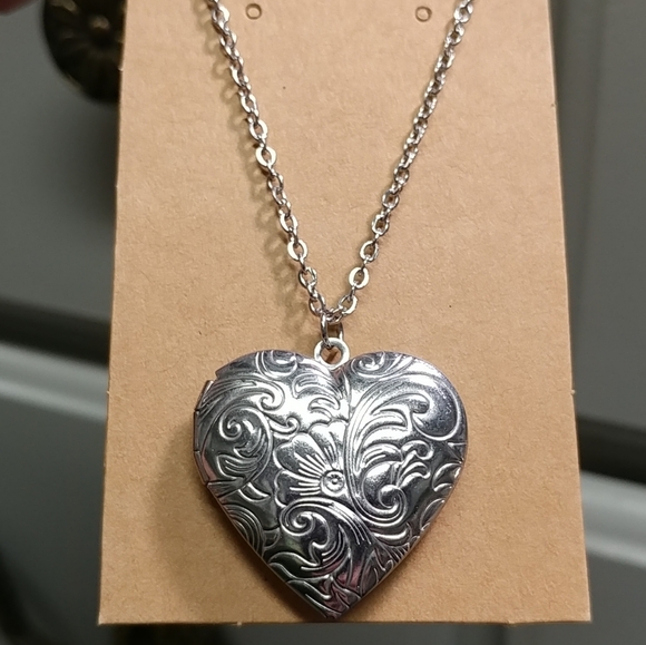 Heart Locket Stainless-Steel Pendant Photo Frame Charm Necklace Stainless Steel - Picture 6 of 14